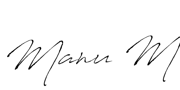 Make a beautiful signature design for name Manu M. With this signature (Antro_Vectra) style, you can create a handwritten signature for free. Manu M signature style 6 images and pictures png