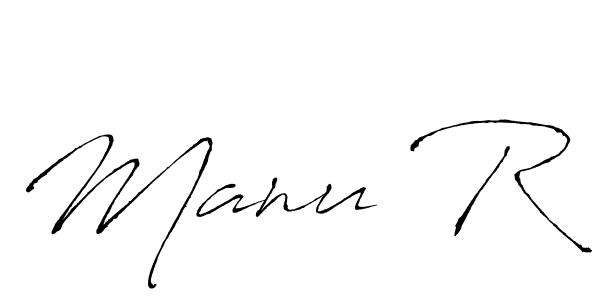 Design your own signature with our free online signature maker. With this signature software, you can create a handwritten (Antro_Vectra) signature for name Manu R. Manu R signature style 6 images and pictures png