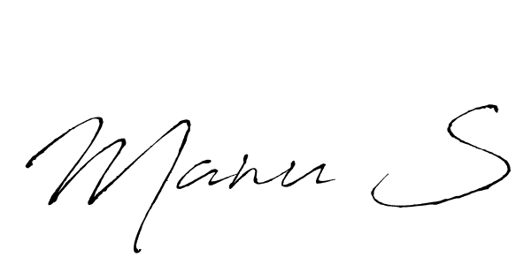 Make a beautiful signature design for name Manu S. With this signature (Antro_Vectra) style, you can create a handwritten signature for free. Manu S signature style 6 images and pictures png
