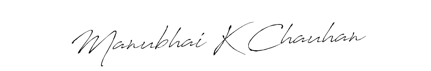 Similarly Antro_Vectra is the best handwritten signature design. Signature creator online .You can use it as an online autograph creator for name Manubhai K Chauhan. Manubhai K Chauhan signature style 6 images and pictures png