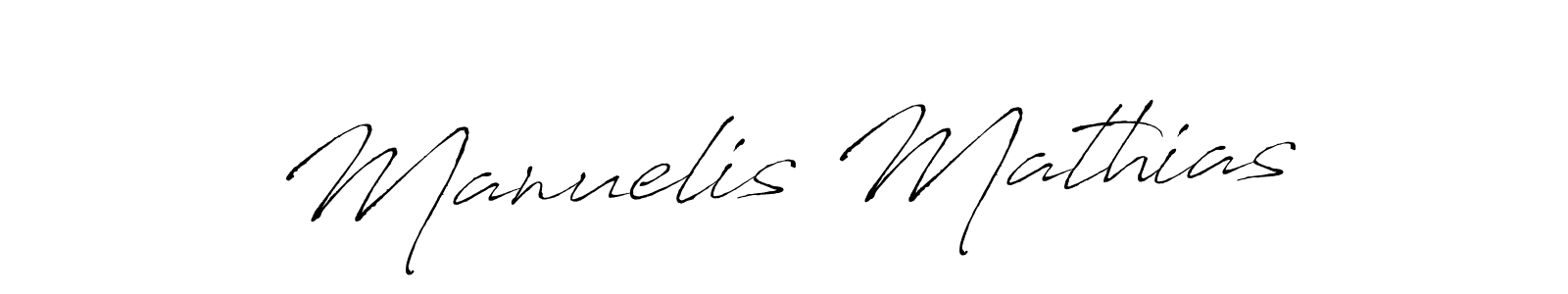 Manuelis Mathias stylish signature style. Best Handwritten Sign (Antro_Vectra) for my name. Handwritten Signature Collection Ideas for my name Manuelis Mathias. Manuelis Mathias signature style 6 images and pictures png
