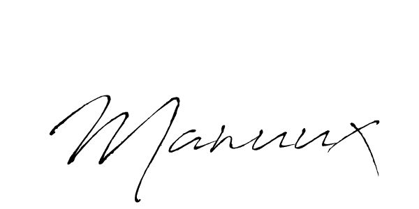 Design your own signature with our free online signature maker. With this signature software, you can create a handwritten (Antro_Vectra) signature for name Manuux. Manuux signature style 6 images and pictures png