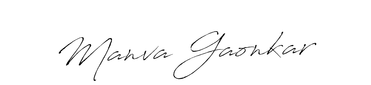 Make a beautiful signature design for name Manva Gaonkar. Use this online signature maker to create a handwritten signature for free. Manva Gaonkar signature style 6 images and pictures png