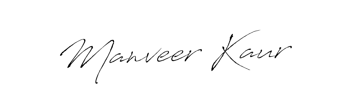 Create a beautiful signature design for name Manveer Kaur. With this signature (Antro_Vectra) fonts, you can make a handwritten signature for free. Manveer Kaur signature style 6 images and pictures png