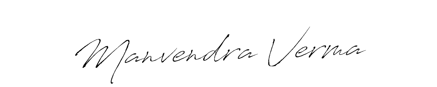 Antro_Vectra is a professional signature style that is perfect for those who want to add a touch of class to their signature. It is also a great choice for those who want to make their signature more unique. Get Manvendra Verma name to fancy signature for free. Manvendra Verma signature style 6 images and pictures png