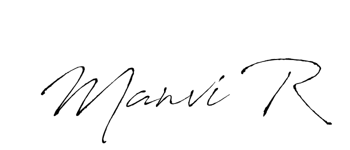 Make a beautiful signature design for name Manvi R. With this signature (Antro_Vectra) style, you can create a handwritten signature for free. Manvi R signature style 6 images and pictures png
