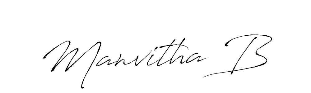 Create a beautiful signature design for name Manvitha B. With this signature (Antro_Vectra) fonts, you can make a handwritten signature for free. Manvitha B signature style 6 images and pictures png