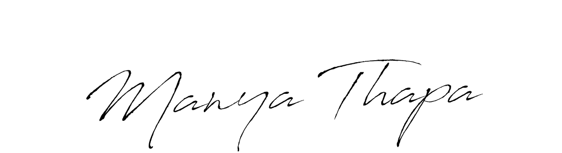 How to make Manya Thapa name signature. Use Antro_Vectra style for creating short signs online. This is the latest handwritten sign. Manya Thapa signature style 6 images and pictures png