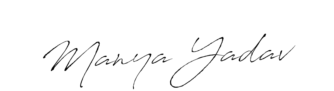 Create a beautiful signature design for name Manya Yadav. With this signature (Antro_Vectra) fonts, you can make a handwritten signature for free. Manya Yadav signature style 6 images and pictures png