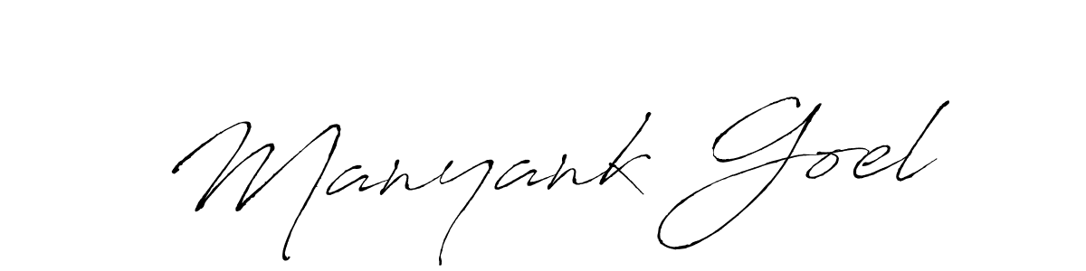 Create a beautiful signature design for name Manyank Goel. With this signature (Antro_Vectra) fonts, you can make a handwritten signature for free. Manyank Goel signature style 6 images and pictures png