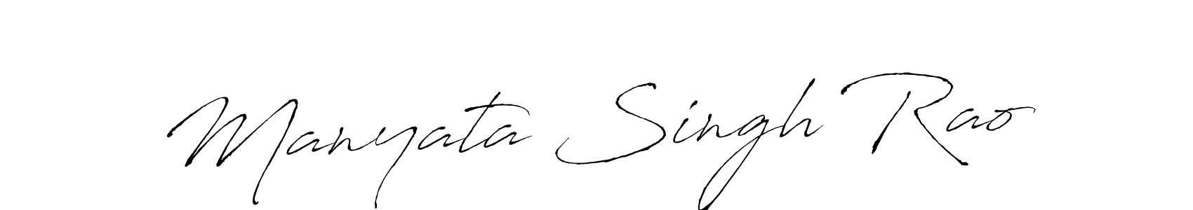 How to make Manyata Singh Rao name signature. Use Antro_Vectra style for creating short signs online. This is the latest handwritten sign. Manyata Singh Rao signature style 6 images and pictures png