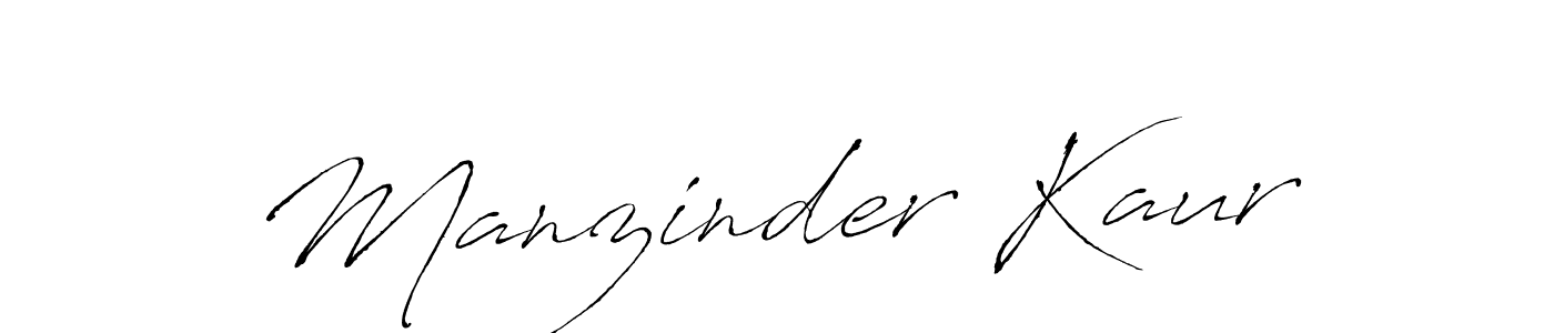 Make a beautiful signature design for name Manzinder Kaur. With this signature (Antro_Vectra) style, you can create a handwritten signature for free. Manzinder Kaur signature style 6 images and pictures png