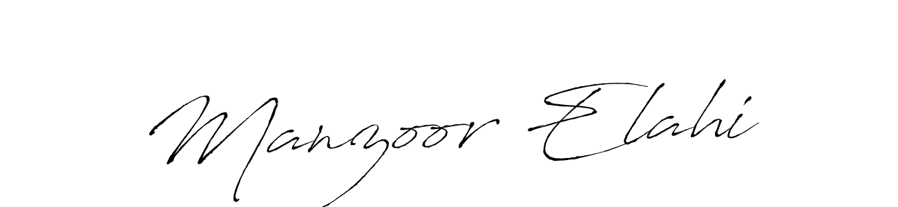 Make a beautiful signature design for name Manzoor Elahi. With this signature (Antro_Vectra) style, you can create a handwritten signature for free. Manzoor Elahi signature style 6 images and pictures png