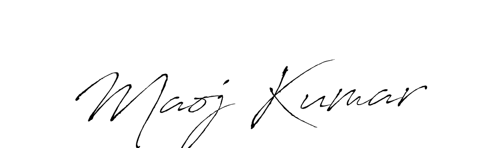 How to make Maoj Kumar name signature. Use Antro_Vectra style for creating short signs online. This is the latest handwritten sign. Maoj Kumar signature style 6 images and pictures png