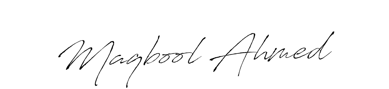 Make a beautiful signature design for name Maqbool Ahmed. With this signature (Antro_Vectra) style, you can create a handwritten signature for free. Maqbool Ahmed signature style 6 images and pictures png