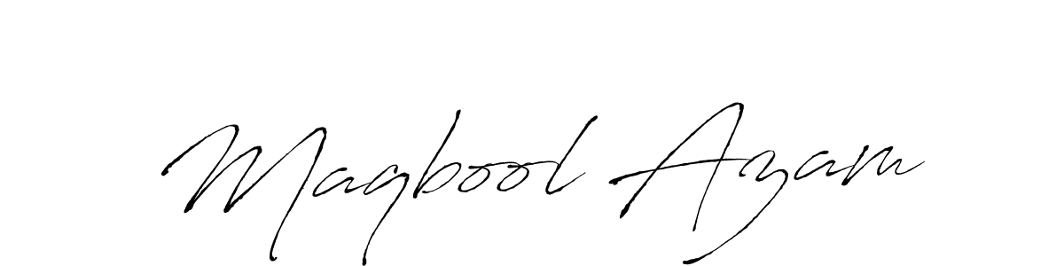 How to make Maqbool Azam name signature. Use Antro_Vectra style for creating short signs online. This is the latest handwritten sign. Maqbool Azam signature style 6 images and pictures png