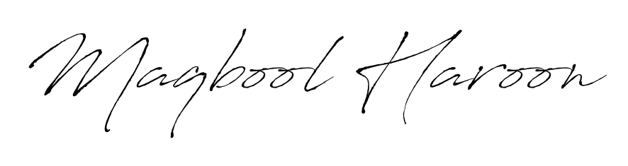 Enhance your business communications with Maqbool Haroon signature in Antro_Vectra lettering. Clean, modern, and universally compatible. Maqbool Haroon signature style 6 images and pictures png