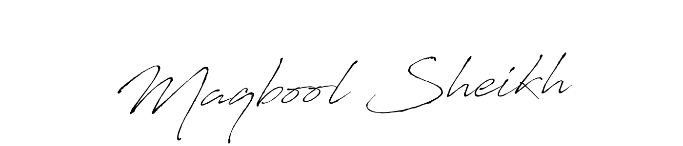 You can use this online signature creator to create a handwritten signature for the name Maqbool Sheikh. This is the best online autograph maker. Maqbool Sheikh signature style 6 images and pictures png