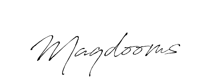 The best way (Antro_Vectra) to make a short signature is to pick only two or three words in your name. The name Maqdooms include a total of six letters. For converting this name. Maqdooms signature style 6 images and pictures png