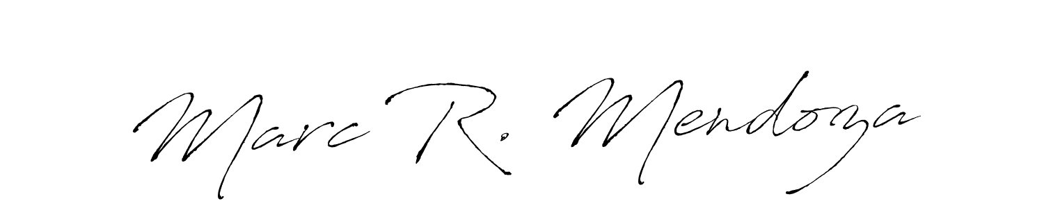 Create a beautiful signature design for name Marc R. Mendoza. With this signature (Antro_Vectra) fonts, you can make a handwritten signature for free. Marc R. Mendoza signature style 6 images and pictures png