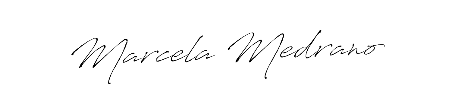 Make a beautiful signature design for name Marcela Medrano. With this signature (Antro_Vectra) style, you can create a handwritten signature for free. Marcela Medrano signature style 6 images and pictures png