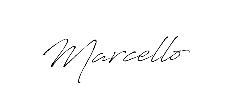Design your own signature with our free online signature maker. With this signature software, you can create a handwritten (Antro_Vectra) signature for name Marcello. Marcello signature style 6 images and pictures png