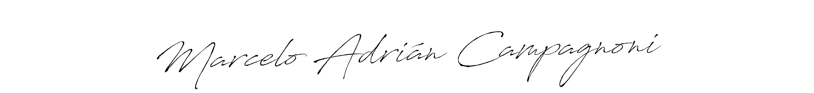 Make a beautiful signature design for name Marcelo Adrián Campagnoni. With this signature (Antro_Vectra) style, you can create a handwritten signature for free. Marcelo Adrián Campagnoni signature style 6 images and pictures png
