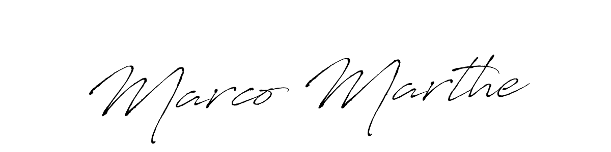 How to make Marco Marthe name signature. Use Antro_Vectra style for creating short signs online. This is the latest handwritten sign. Marco Marthe signature style 6 images and pictures png