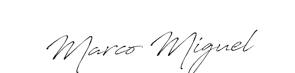 Make a beautiful signature design for name Marco Miguel. With this signature (Antro_Vectra) style, you can create a handwritten signature for free. Marco Miguel signature style 6 images and pictures png