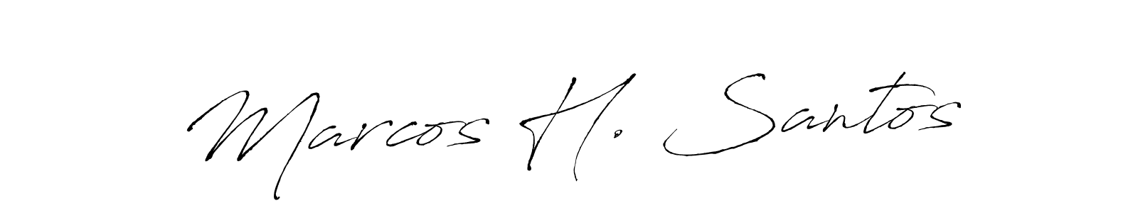 The best way (Antro_Vectra) to make a short signature is to pick only two or three words in your name. The name Marcos H. Santos include a total of six letters. For converting this name. Marcos H. Santos signature style 6 images and pictures png