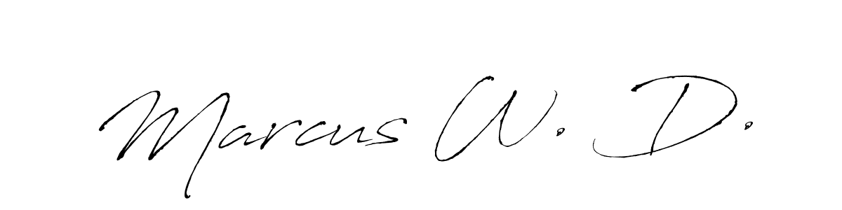 Design your own signature with our free online signature maker. With this signature software, you can create a handwritten (Antro_Vectra) signature for name Marcus W. D.. Marcus W. D. signature style 6 images and pictures png