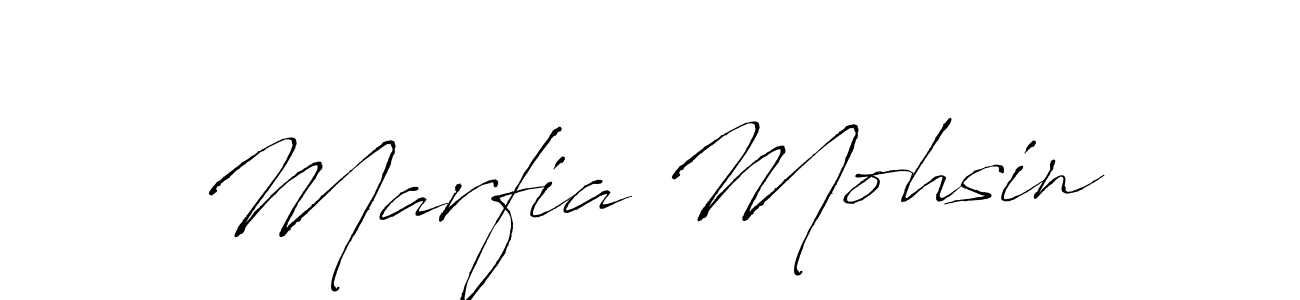 How to make Marfia Mohsin name signature. Use Antro_Vectra style for creating short signs online. This is the latest handwritten sign. Marfia Mohsin signature style 6 images and pictures png