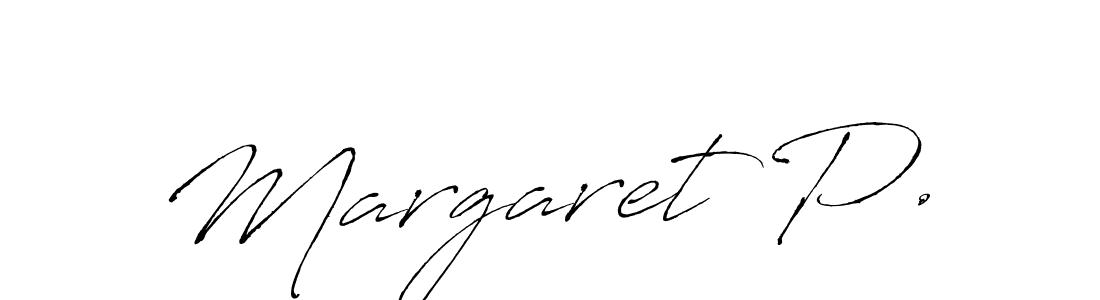 Make a beautiful signature design for name Margaret P.. With this signature (Antro_Vectra) style, you can create a handwritten signature for free. Margaret P. signature style 6 images and pictures png