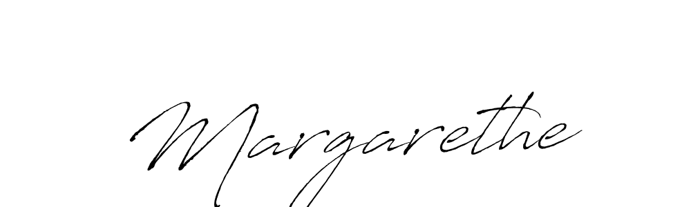 Make a beautiful signature design for name Margarethe. With this signature (Antro_Vectra) style, you can create a handwritten signature for free. Margarethe signature style 6 images and pictures png