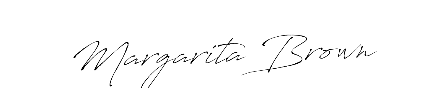 How to make Margarita Brown name signature. Use Antro_Vectra style for creating short signs online. This is the latest handwritten sign. Margarita Brown signature style 6 images and pictures png