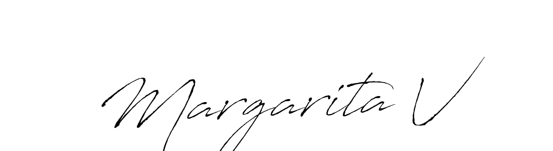 Create a beautiful signature design for name Margarita V. With this signature (Antro_Vectra) fonts, you can make a handwritten signature for free. Margarita V signature style 6 images and pictures png
