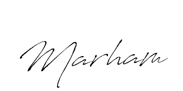 Design your own signature with our free online signature maker. With this signature software, you can create a handwritten (Antro_Vectra) signature for name Marham. Marham signature style 6 images and pictures png