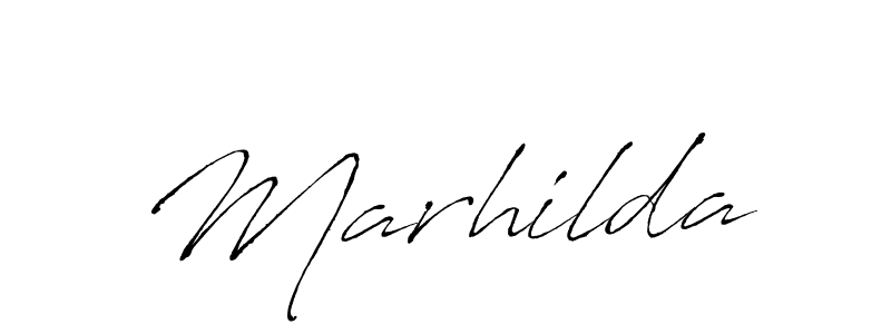 Use a signature maker to create a handwritten signature online. With this signature software, you can design (Antro_Vectra) your own signature for name Marhilda. Marhilda signature style 6 images and pictures png