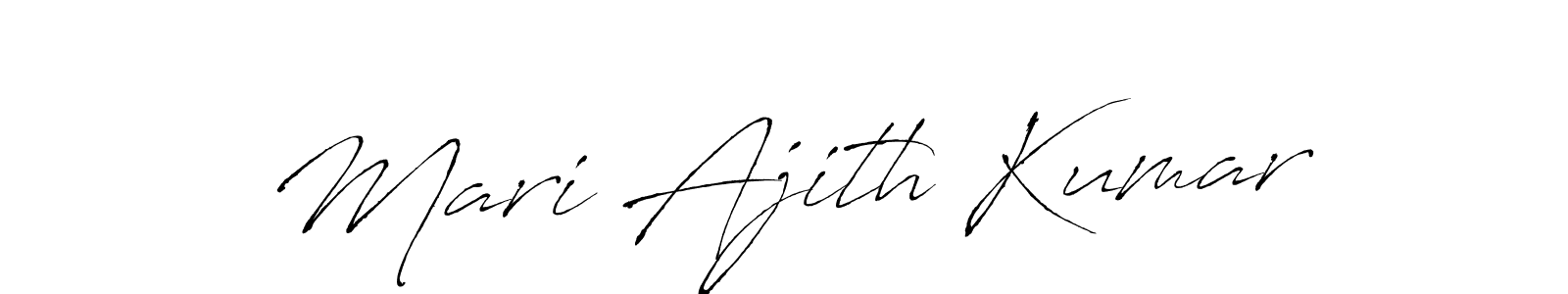 The best way (Antro_Vectra) to make a short signature is to pick only two or three words in your name. The name Mari Ajith Kumar include a total of six letters. For converting this name. Mari Ajith Kumar signature style 6 images and pictures png