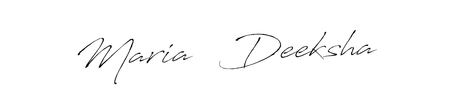 Make a beautiful signature design for name Maria   Deeksha. With this signature (Antro_Vectra) style, you can create a handwritten signature for free. Maria   Deeksha signature style 6 images and pictures png