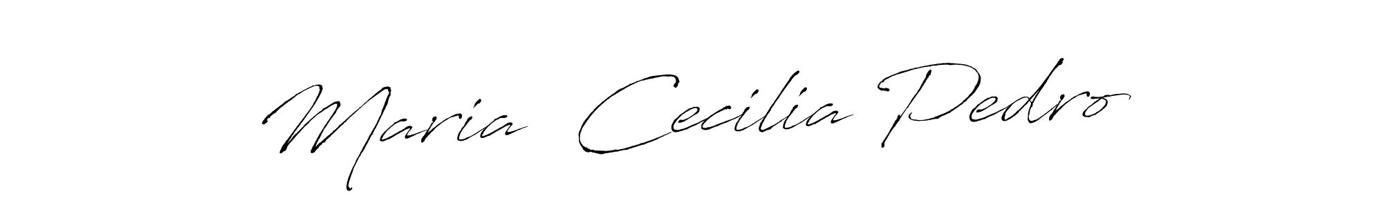 The best way (Antro_Vectra) to make a short signature is to pick only two or three words in your name. The name Maria  Cecilia Pedro include a total of six letters. For converting this name. Maria  Cecilia Pedro signature style 6 images and pictures png