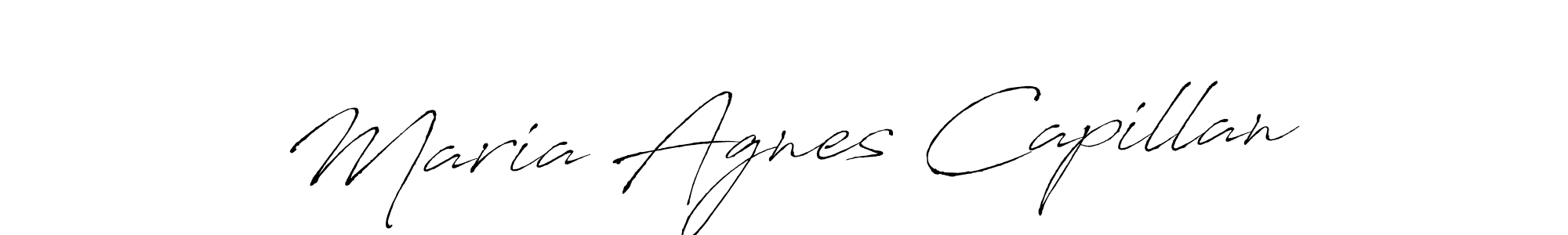 Antro_Vectra is a professional signature style that is perfect for those who want to add a touch of class to their signature. It is also a great choice for those who want to make their signature more unique. Get Maria Agnes Capillan name to fancy signature for free. Maria Agnes Capillan signature style 6 images and pictures png