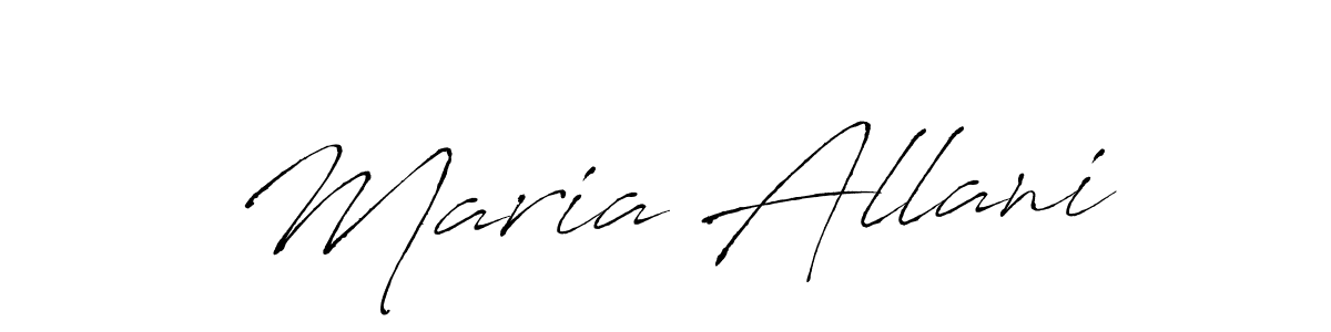 How to make Maria Allani name signature. Use Antro_Vectra style for creating short signs online. This is the latest handwritten sign. Maria Allani signature style 6 images and pictures png