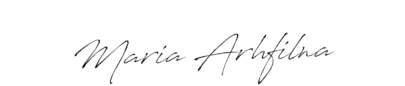 Make a beautiful signature design for name Maria Arhfilna. With this signature (Antro_Vectra) style, you can create a handwritten signature for free. Maria Arhfilna signature style 6 images and pictures png