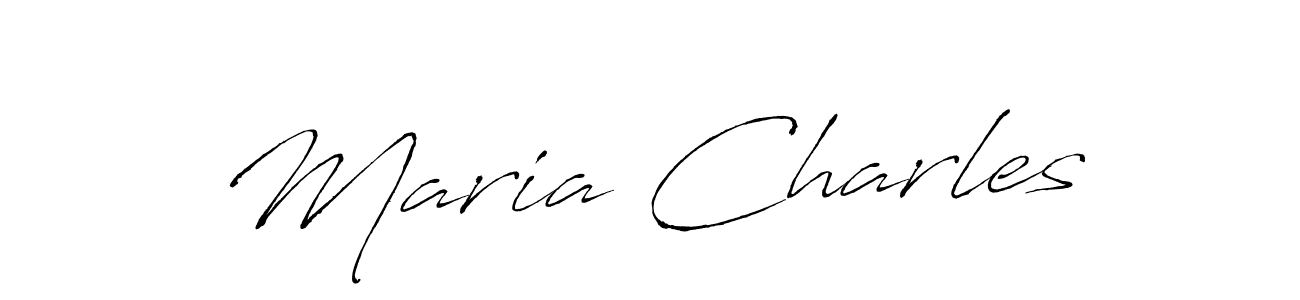 How to make Maria Charles name signature. Use Antro_Vectra style for creating short signs online. This is the latest handwritten sign. Maria Charles signature style 6 images and pictures png