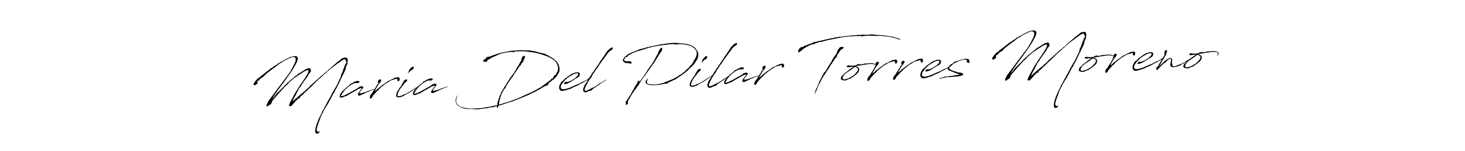 Create a beautiful signature design for name Maria Del Pilar Torres Moreno. With this signature (Antro_Vectra) fonts, you can make a handwritten signature for free. Maria Del Pilar Torres Moreno signature style 6 images and pictures png