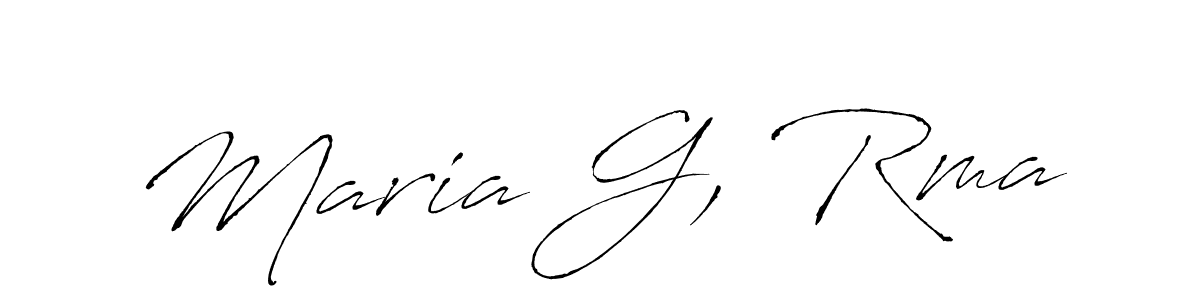 How to make Maria G, Rma name signature. Use Antro_Vectra style for creating short signs online. This is the latest handwritten sign. Maria G, Rma signature style 6 images and pictures png