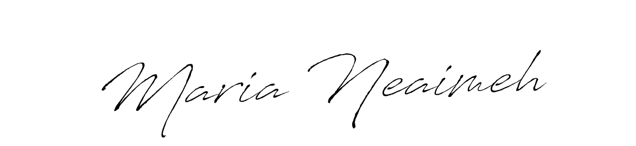 Use a signature maker to create a handwritten signature online. With this signature software, you can design (Antro_Vectra) your own signature for name Maria Neaimeh. Maria Neaimeh signature style 6 images and pictures png