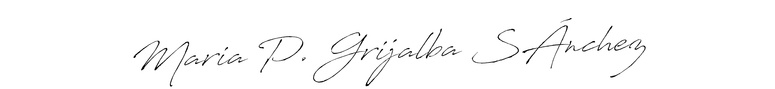 The best way (Antro_Vectra) to make a short signature is to pick only two or three words in your name. The name Maria P. Grijalba SÁnchez include a total of six letters. For converting this name. Maria P. Grijalba SÁnchez signature style 6 images and pictures png