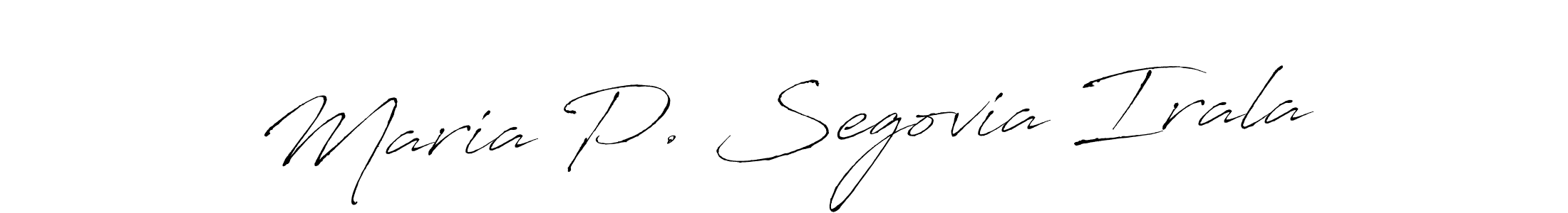 You should practise on your own different ways (Antro_Vectra) to write your name (Maria P. Segovia Irala) in signature. don't let someone else do it for you. Maria P. Segovia Irala signature style 6 images and pictures png